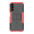 For Samsung Galaxy A14 5G Tire Texture TPU + PC Phone Case with Holder(Red)