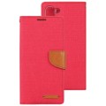 For Samsung Galaxy S23 5G GOOSPERY CANVAS DIARY Fabric Texture Flip Leather Phone Case(Red)
