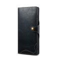 For Samsung Galaxy S23 Ultra 5G Denior Oil Wax Cowhide Magnetic Button Leather Phone Case(Dark Blue)