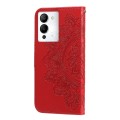 For Infinix Note 12 / G96 7-petal Flowers Embossing Leather Phone Case(Red)