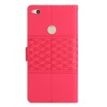 For Huawei P8 Lite 2017 Diamond Embossed Skin Feel Leather Phone Case with Lanyard(Red)