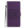 For Huawei P30 Diamond Embossed Skin Feel Leather Phone Case with Lanyard(Purple)