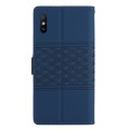 For Xiaomi Redmi 9A Diamond Embossed Skin Feel Leather Phone Case with Lanyard(Dark Blue)