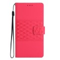 For Xiaomi Redmi 10C Diamond Embossed Skin Feel Leather Phone Case with Lanyard(Red)
