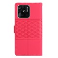 For Xiaomi Redmi 10C Diamond Embossed Skin Feel Leather Phone Case with Lanyard(Red)