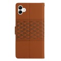 For Samsung Galaxy A04e Diamond Embossed Skin Feel Leather Phone Case with Lanyard(Brown)