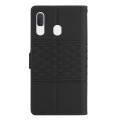For Samsung Galaxy A20 / A30 Diamond Embossed Skin Feel Leather Phone Case with Lanyard(Black)