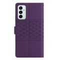 For Samsung Galaxy M52 Diamond Embossed Skin Feel Leather Phone Case with Lanyard(Purple)
