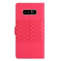 For Samsung Galaxy Note 8 Diamond Embossed Skin Feel Leather Phone Case with Lanyard(Red)
