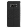 For Samsung Galaxy Note 8 Diamond Embossed Skin Feel Leather Phone Case with Lanyard(Black)