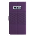 For Samsung Galaxy S10E Diamond Embossed Skin Feel Leather Phone Case with Lanyard(Purple)