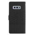 For Samsung Galaxy S10E Diamond Embossed Skin Feel Leather Phone Case with Lanyard(Black)