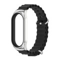 For Xiaomi Mi Band 6 / 5 / 4 / 3 MIJOBS CS Marine Silicone Breathable Watch Band(Black Silver)