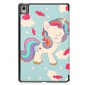 For Nokia T21 Custer Painted 3-Fold Holder Leather Smart Tablet Case(Unicorn)
