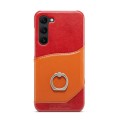 For Samsung Galaxy S23+ 5G Fierre Shann Oil Wax Texture Genuine Leather Back Phone Case(Red)