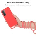 For Samsung Galaxy S23 5G Wheat Straw Material + TPU Protective Case with Lanyard(Red)