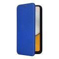 For Samsung Galaxy A34 5G Carbon Fiber Texture Flip Leather Phone Case(Blue)