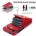 For Samsung Galaxy S24 5G Ring Holder RFID Card Slot Phone Case(Red)