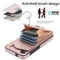 For Samsung Galaxy S24 5G Ring Holder RFID Card Slot Phone Case(Rose Gold)