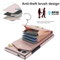 For Samsung Galaxy S24 Ultra 5G Ring Holder RFID Card Slot Phone Case(Rose Gold)