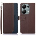 For Xiaomi Redmi Note 13 4G KHAZNEH Litchi Texture Leather RFID Phone Case(Brown)