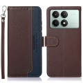 For Xiaomi Redmi K70E / Poco X6 Pro KHAZNEH Litchi Texture Leather RFID Phone Case(Brown)