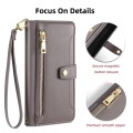 For Sony Xperia 5 IV Sheep Texture Cross-body Zipper Wallet Leather Phone Case(Grey)