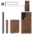 For Samsung Galaxy S24 Ultra 5G JEEHOOD Magnetic Zipper Horizontal Flip Leather Phone Case(Brown)