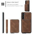 For Samsung Galaxy S24 5G JEEHOOD Magnetic Zipper Horizontal Flip Leather Phone Case(Brown)