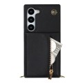 For Samsung Galaxy S23+ 5G Cross-body Zipper Square TPU+PU Back Cover Case(Black)