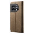 For OnePlus 11 Denim Texture Flip Leather Phone Case(Khaki)