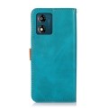 For Motorola Moto E13 4G KHAZNEH Dual-color Cowhide Texture Flip Leather Phone Case(Blue)