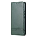 For Samsung Galaxy A34 5G AZNS Magnetic Calf Texture Flip Leather Phone Case(Dark Green)