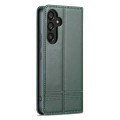 For Samsung Galaxy A34 5G AZNS Magnetic Calf Texture Flip Leather Phone Case(Dark Green)
