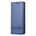 For Samsung Galaxy A34 5G AZNS Magnetic Calf Texture Flip Leather Phone Case(Dark Blue)