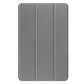 For Huawei Matepad SE 10.4 Custer Pure Color 3-Fold Holder Leather Tablet Case(Grey)
