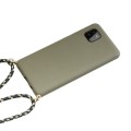 For Samsung Galaxy A22 5G Wheat Straw Material + TPU Phone Case with Lanyard(Army Green)