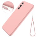 For Samsung Galaxy A34 5G Pure Color Liquid Silicone Shockproof Phone Case (Pink)