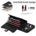 For Samsung Galaxy S23 5G RFID Card Slot Leather Phone Case with Long Lanyard(Black)