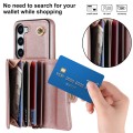 For Samsung Galaxy S23+ 5G RFID Card Slot Leather Phone Case with Long Lanyard(Rose Gold)