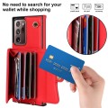 For Samsung Galaxy Note20 Ultra RFID Card Slot Leather Phone Case with Long Lanyard(Red)