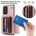 For Samsung Galaxy A52 5G RFID Card Slot Leather Phone Case with Long Lanyard(Rose Gold)