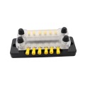 CP-3024 150A 12-48V RV Yacht Double-row 6-way Busbar with 16pcs Terminals(Black)