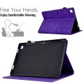 For Samsung Galaxy Tab A 10.1 T510 / T515 2019 Rhombus Embossed Leather Tablet Case(Purple)