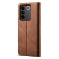 For vivo V27 Denim Texture Leather Phone Case(Brown)