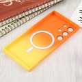 For Samsung Galaxy S22 5G Liquid TPU Silicone Gradient MagSafe Phone Case(Orange Yellow)
