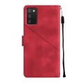 For Samsung Galaxy A03s 165.8mm US Skin-feel Embossed Leather Phone Case(Red)