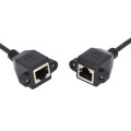 RJ45 Female to Female LAN Extension Cable with Screw Lock, Length:1m