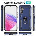 For Samsung Galaxy A54 Shockproof TPU + PC Phone Case with Holder(Blue)