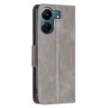For Xiaomi Redmi 13C Lambskin Texture Pure Color Flip Leather Phone Case(Grey)
